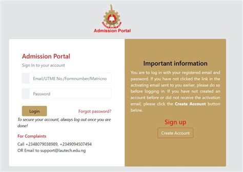 Admission Portal.